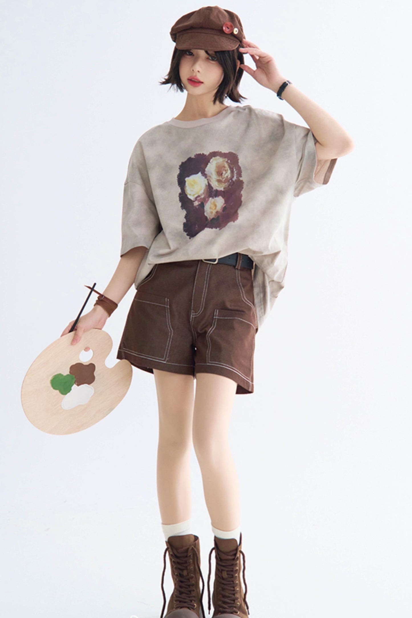 Rose T-Shirt Tie-Dye Print