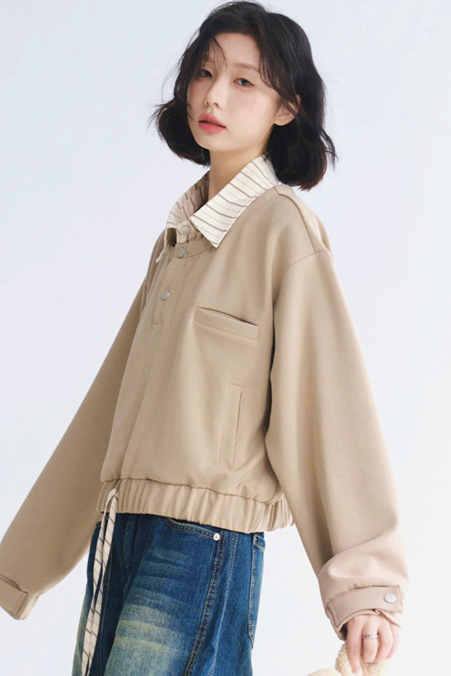 Sweater Top Collar Layered Look