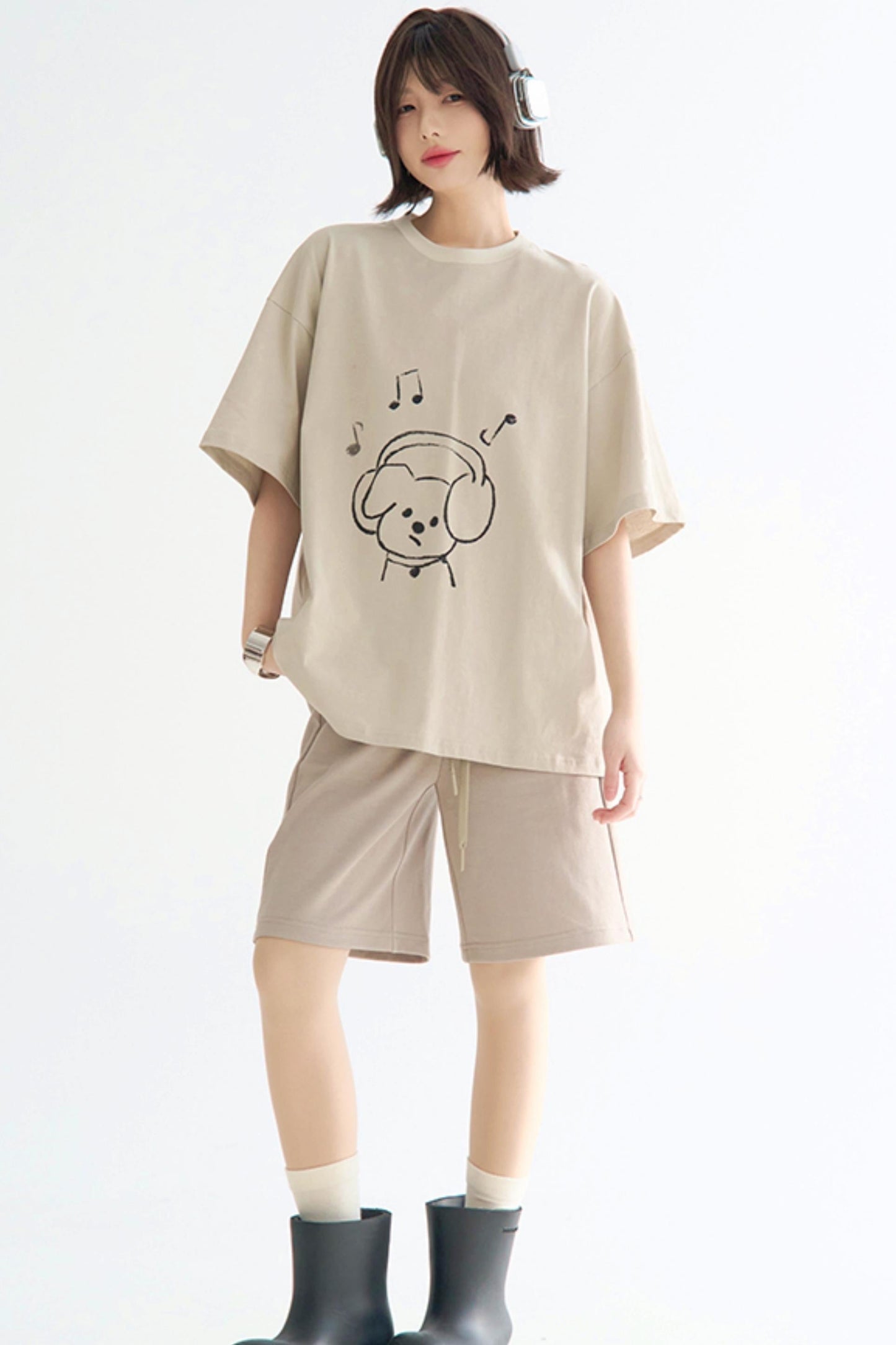 Loose Fit Graphic T-Shirt Puppy