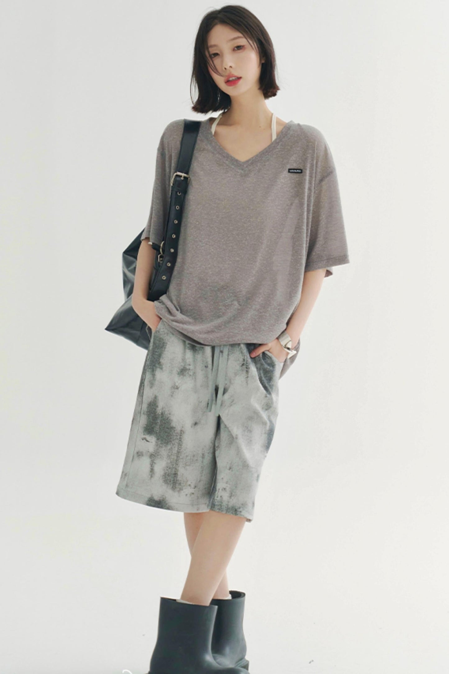 Lightweight Sheer V-Neck T-Shirt