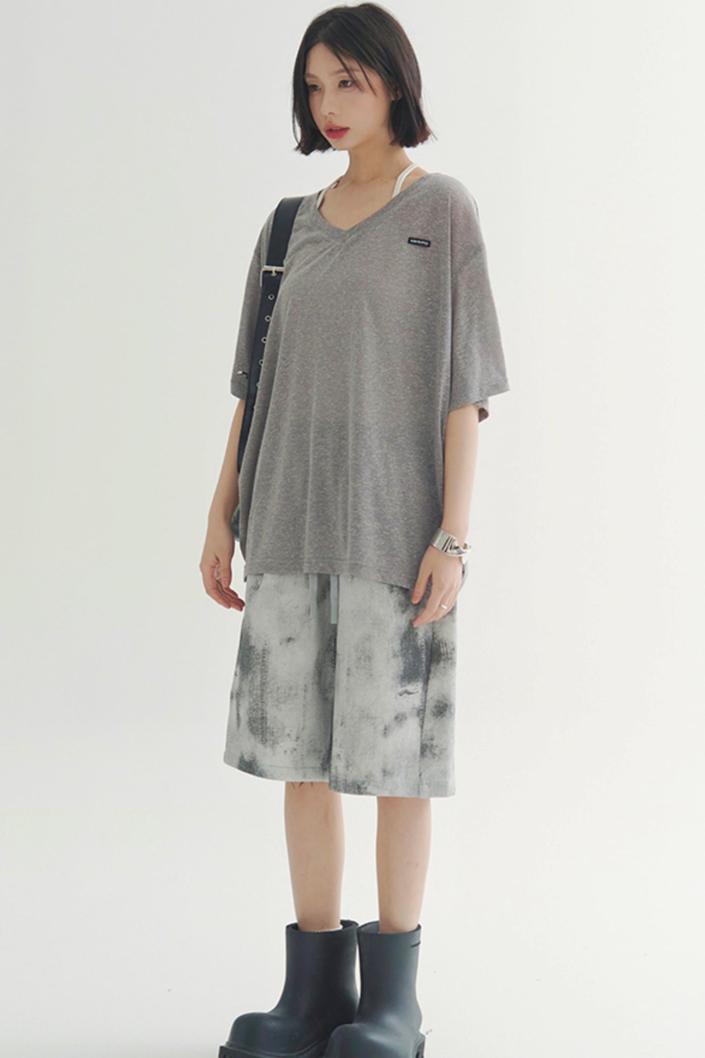 Lightweight Sheer V-Neck T-Shirt