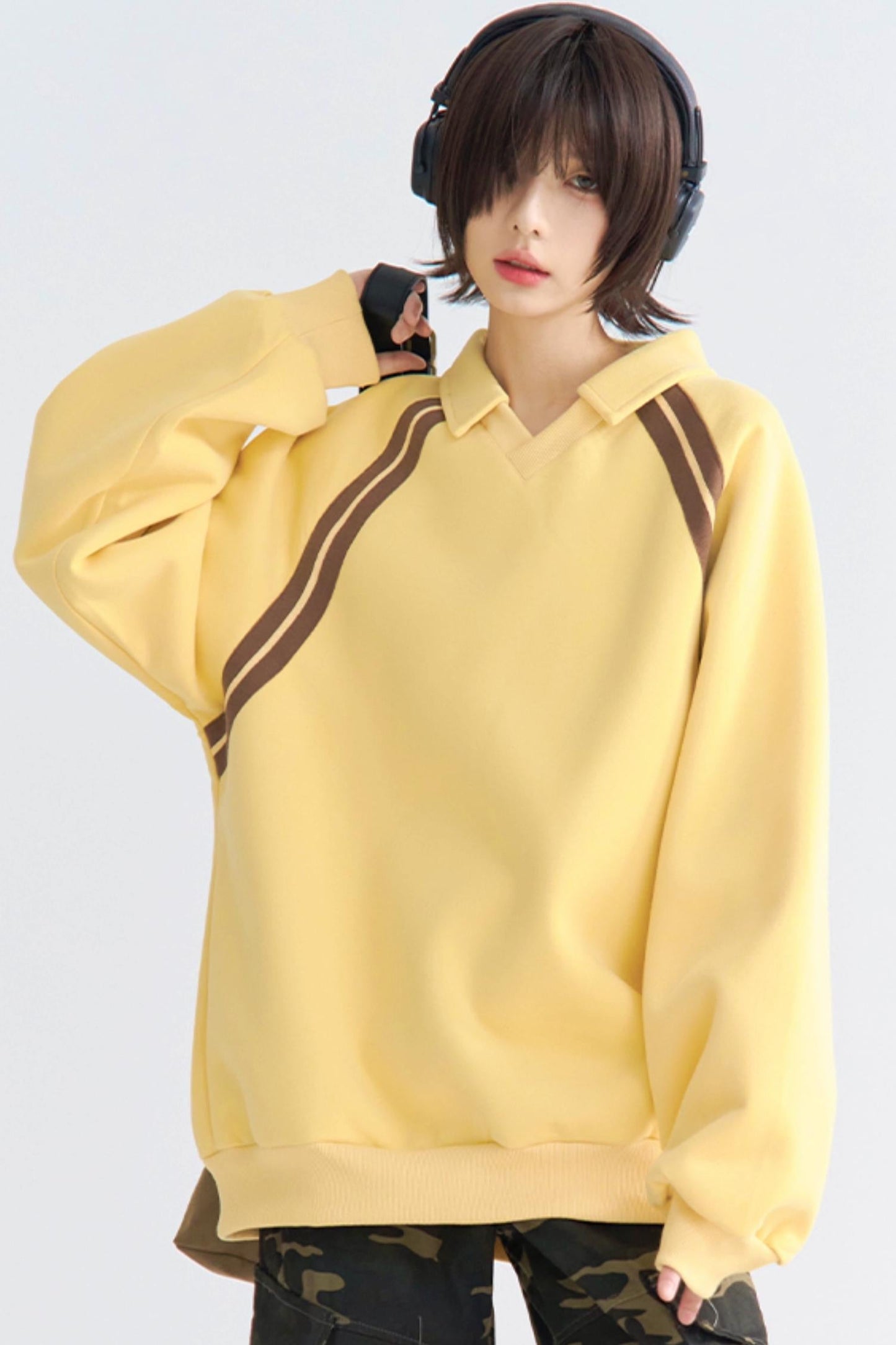Insert Stripe Top Sleeve Relaxed