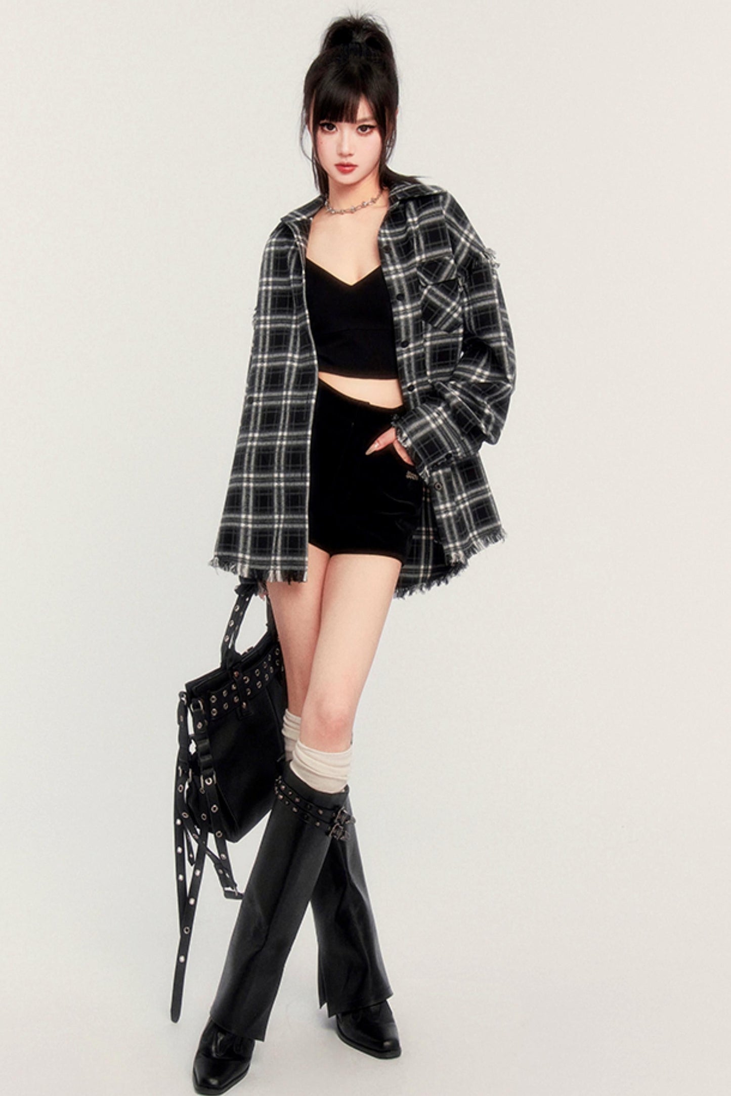 Vネックキャミソールリブソフト