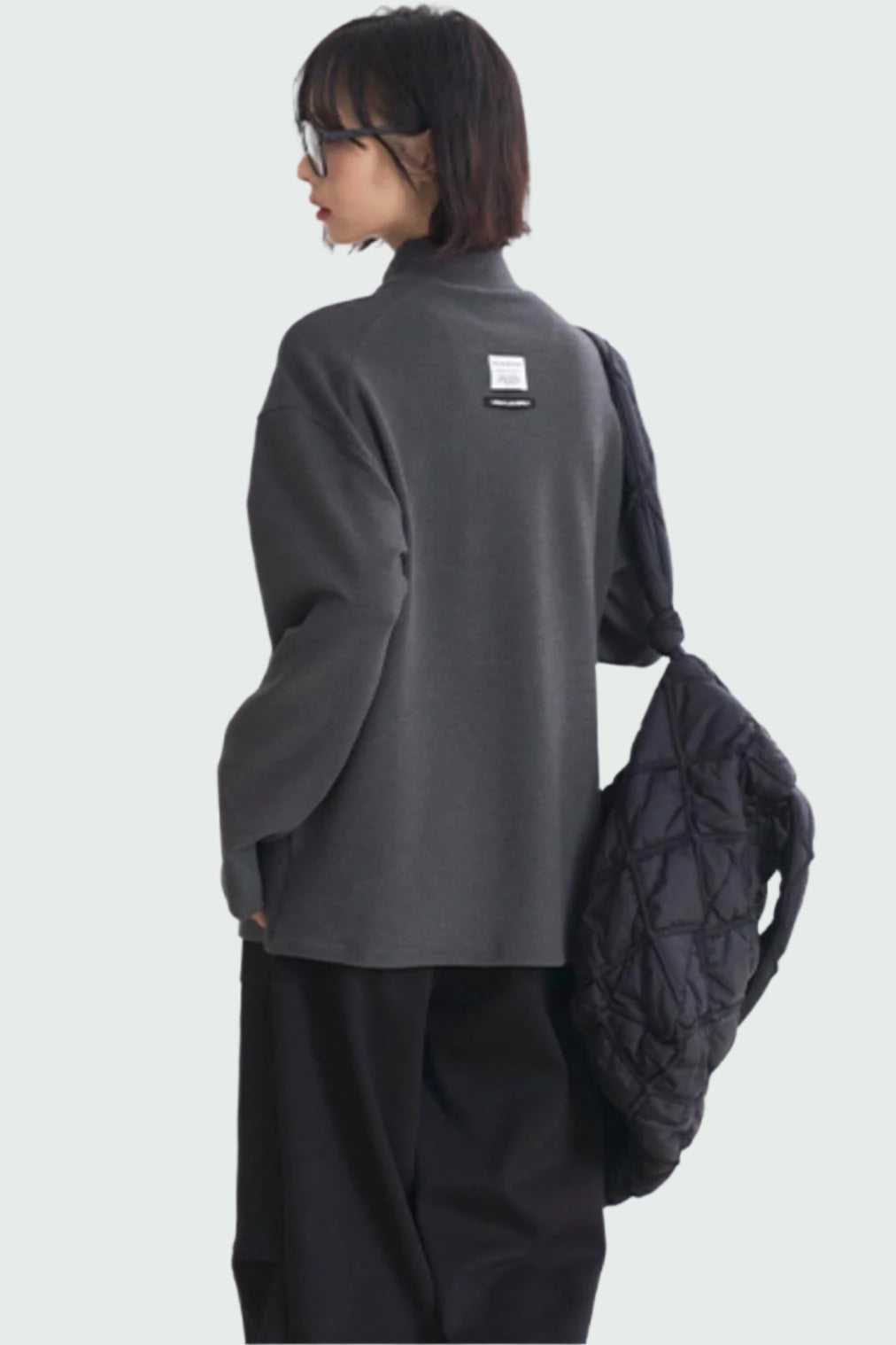 Gravity Museum Flower Turtleneck Loose Damenmodell Frühling/Herbst T-Shirt