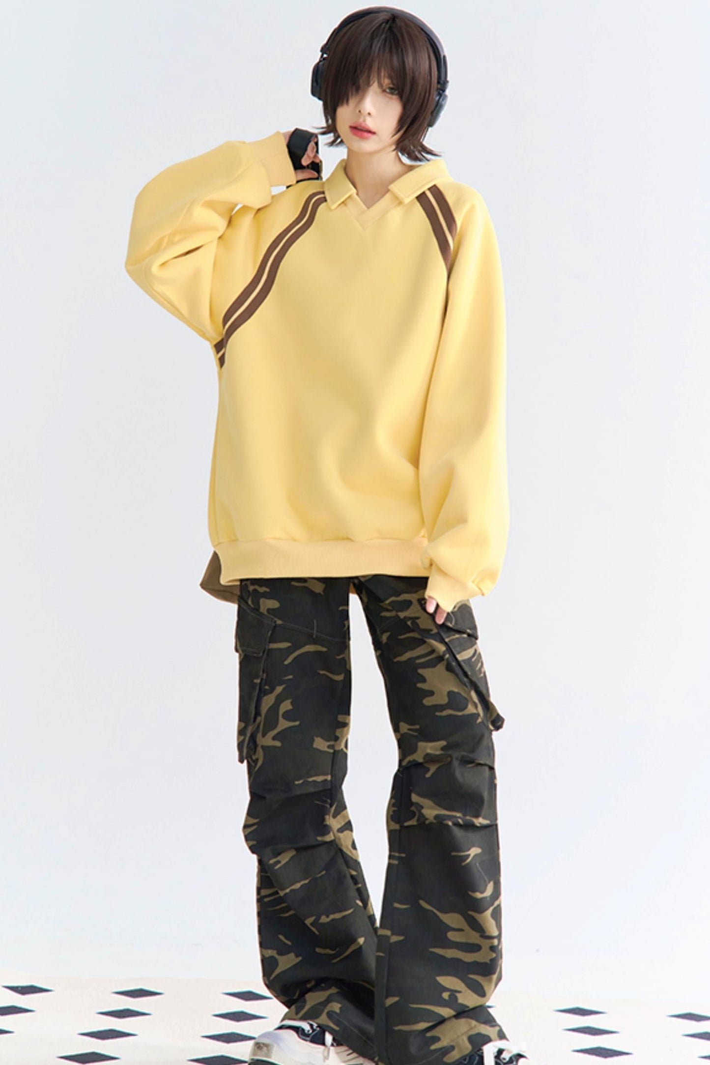 Insert Stripe Top Sleeve Relaxed