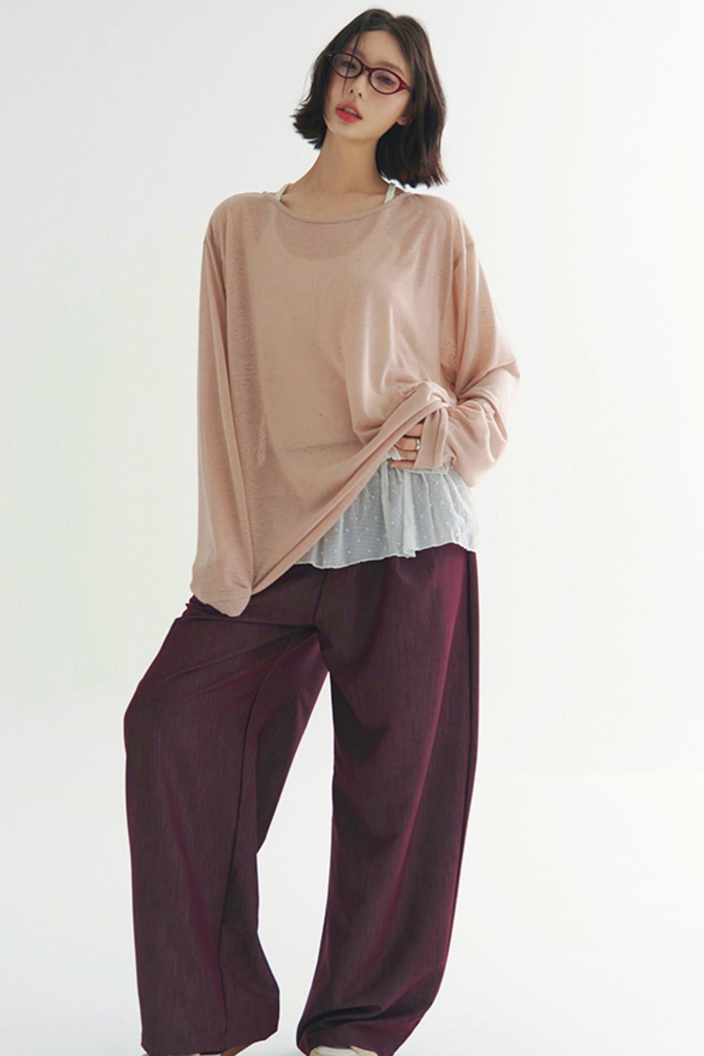 Lightweight Sheer V-Neck T-Shirt