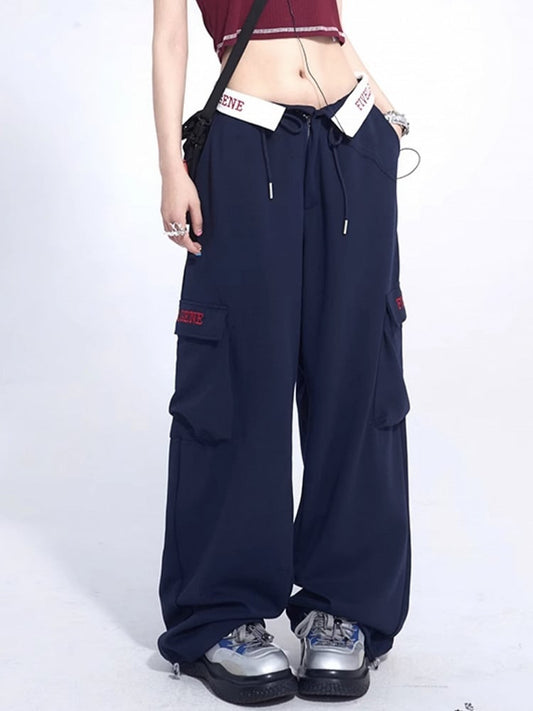 Foldover with Pants Cargo Navy Blue Waist