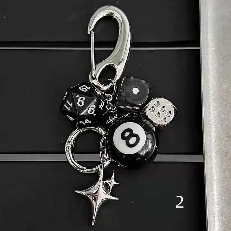 Options 5 Dice Cyberpunk Y2K Keychain
