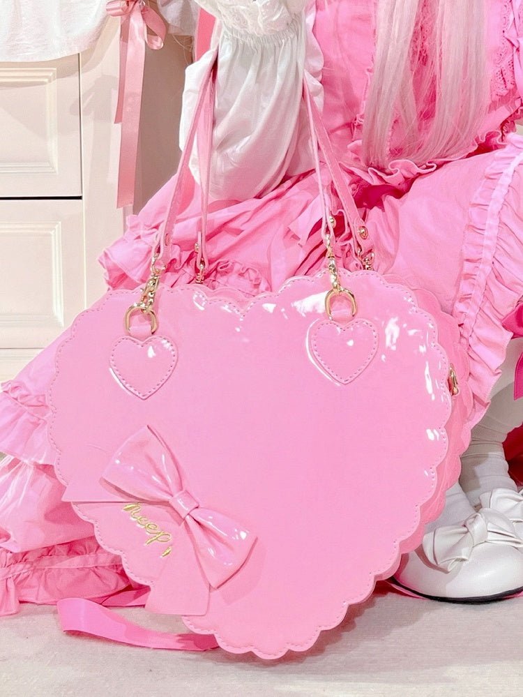 Barbie Design Leather Heart-shaped - Bag Pink 2-Way PU Lolita in Sweet