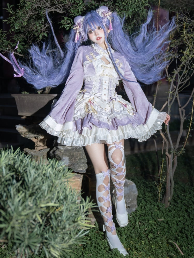 Purple Chinoiserie Style Corset Dress Qi Lolita JSK Set