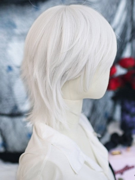 White Short Ouji Wig Straight 25-30CM