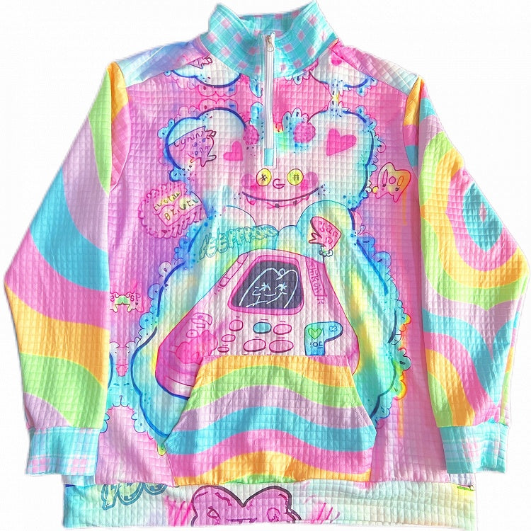 Print Sweatshirt Mode Cartoon Bunte Gyaru