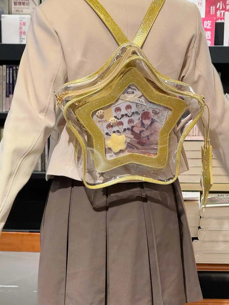 PU Detachable with Ita Bag Badge Gold Set Charm Star-shaped