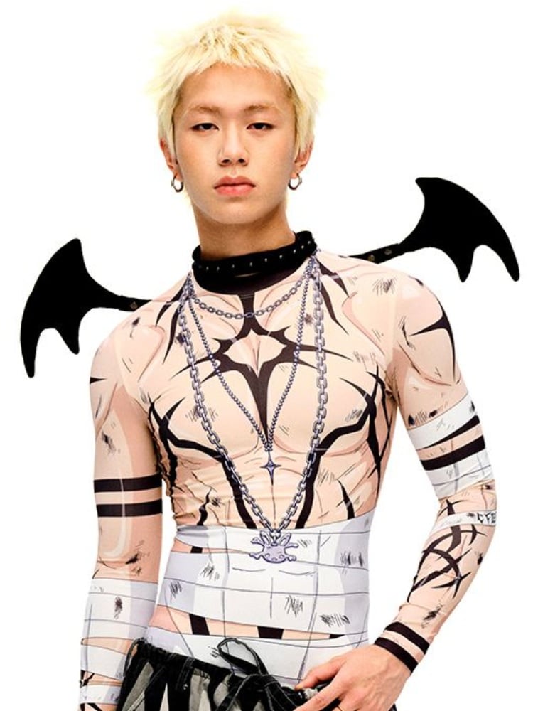 Punk Black Devil Wings Choker