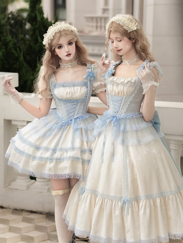 Corset Light Under Trims Boning Blue Lace Bust