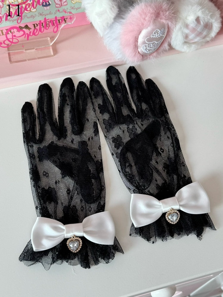Crown/Heart Bowknot Lace Gloves Options Charm 16