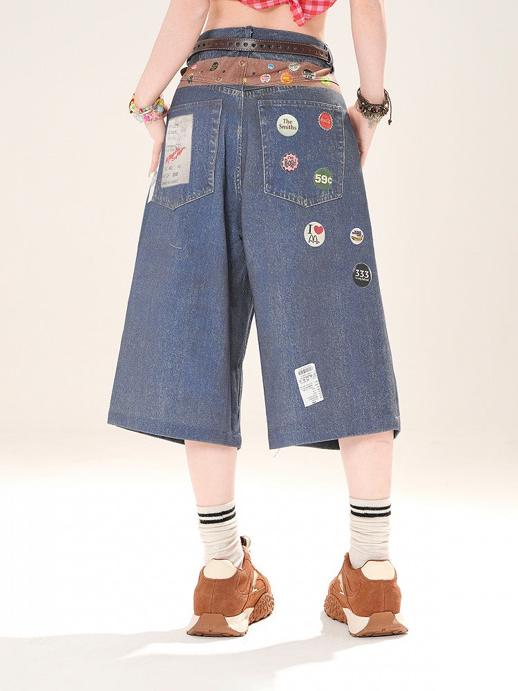 Blue Low Waist Straight-leg Jeans