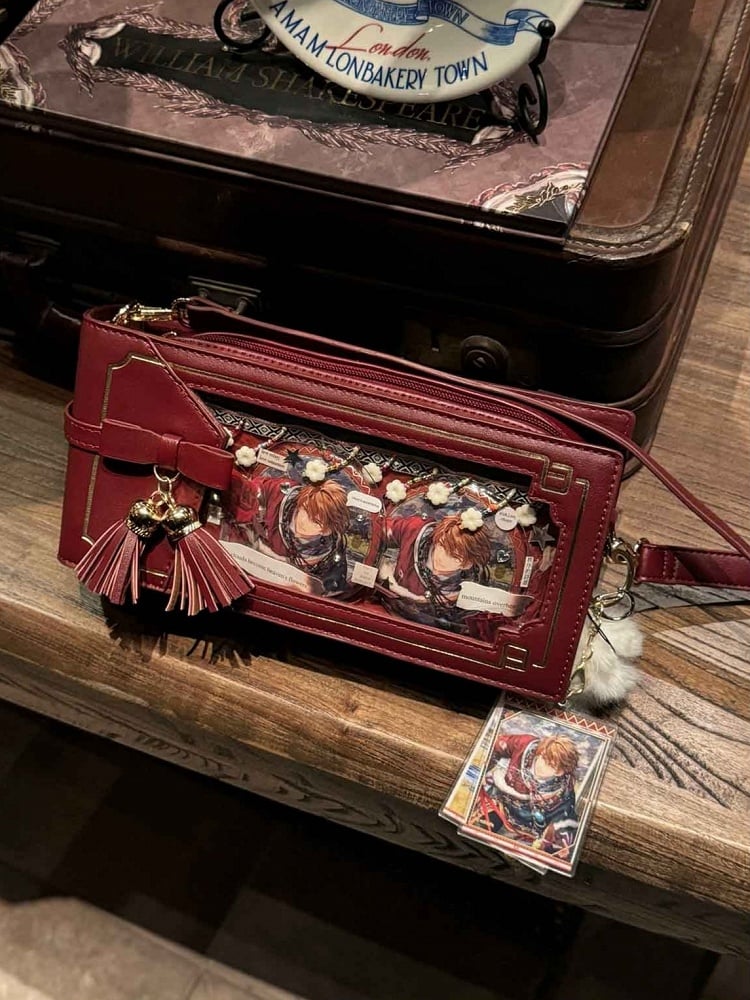 Red Fringe With Floral Wine PU Pattern Bag Style Accent Bow Cheongsam Ita