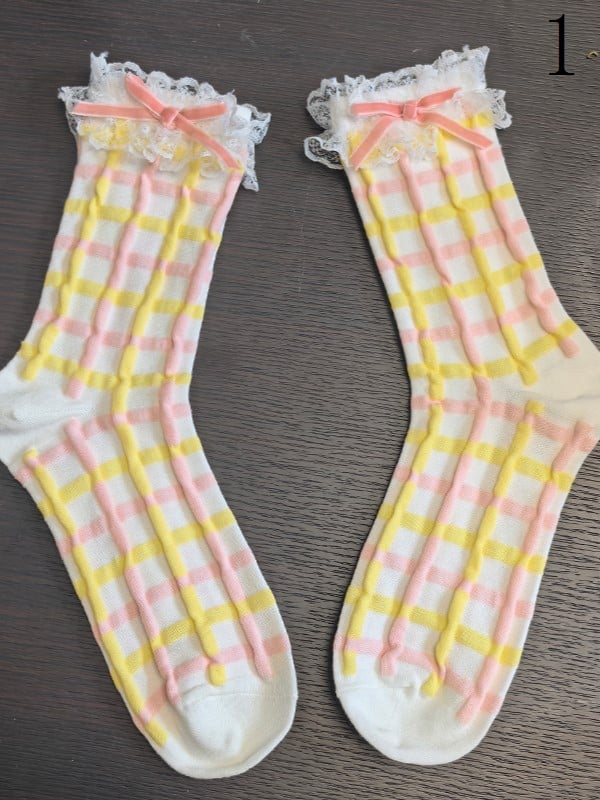 Options Cartoon Socks Ruffled Lolita Cuffs Calf Colorful 9