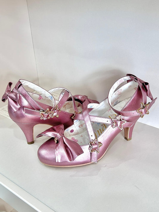 Lolita Sweet Accents - Bow Deep Schuhe Pink cm 6,5