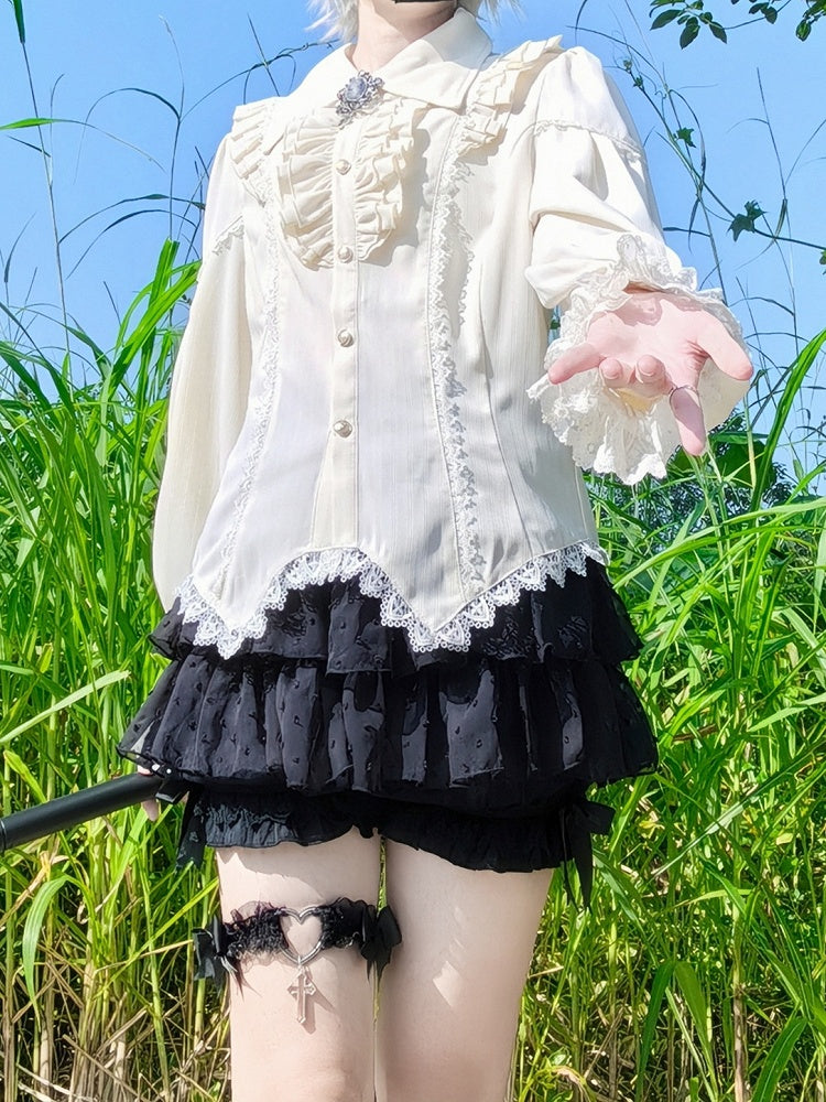 Apricot Elegantes Langarmhemd mit spitzem Kragen