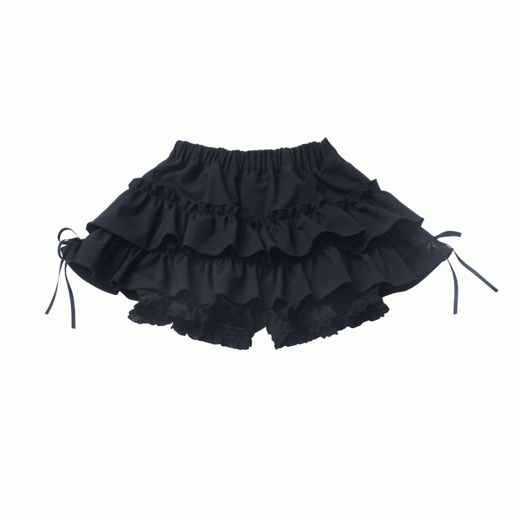 Schwarz/Karierte Pumphose, elastischer Bund, gestuftes Rockfutter