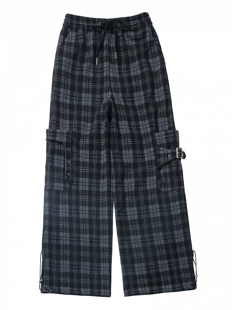 Schwarze Cargo-Taschen-Karohose