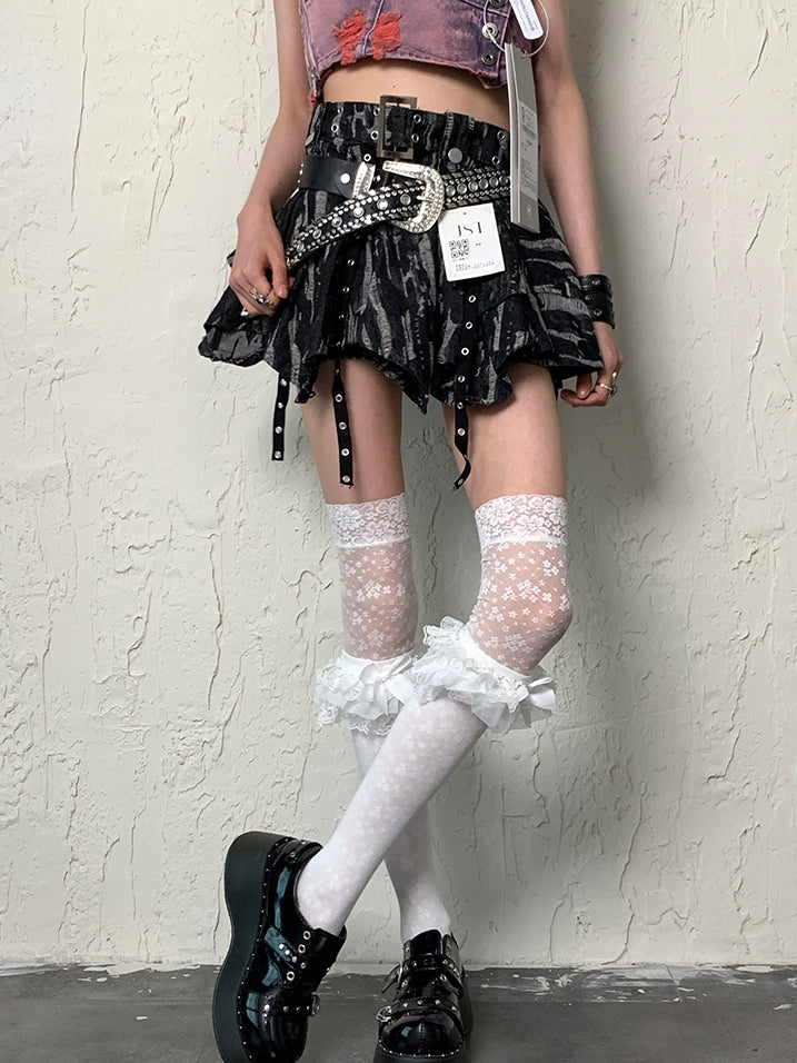 Bittersweet Stockings Floral Y2K Lace Overknee Trim White Pattern