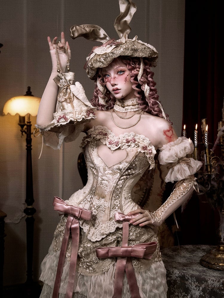 チュールクリームスリーブパフ