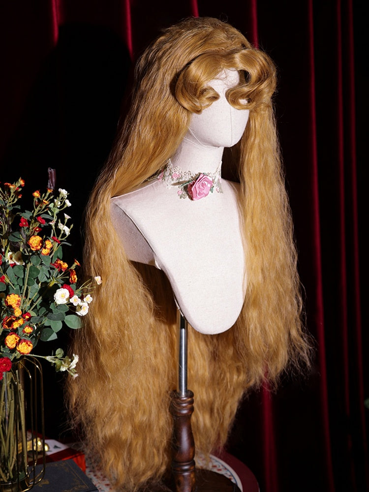 Tales Rapunzel inspirierte blonde Hime Lolita lange lockige synthetische Perücke