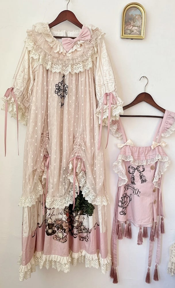 Available Cotton Ruffle Drawstring Dress Neck Plus Round Sizes Overlay Lolita Sweet