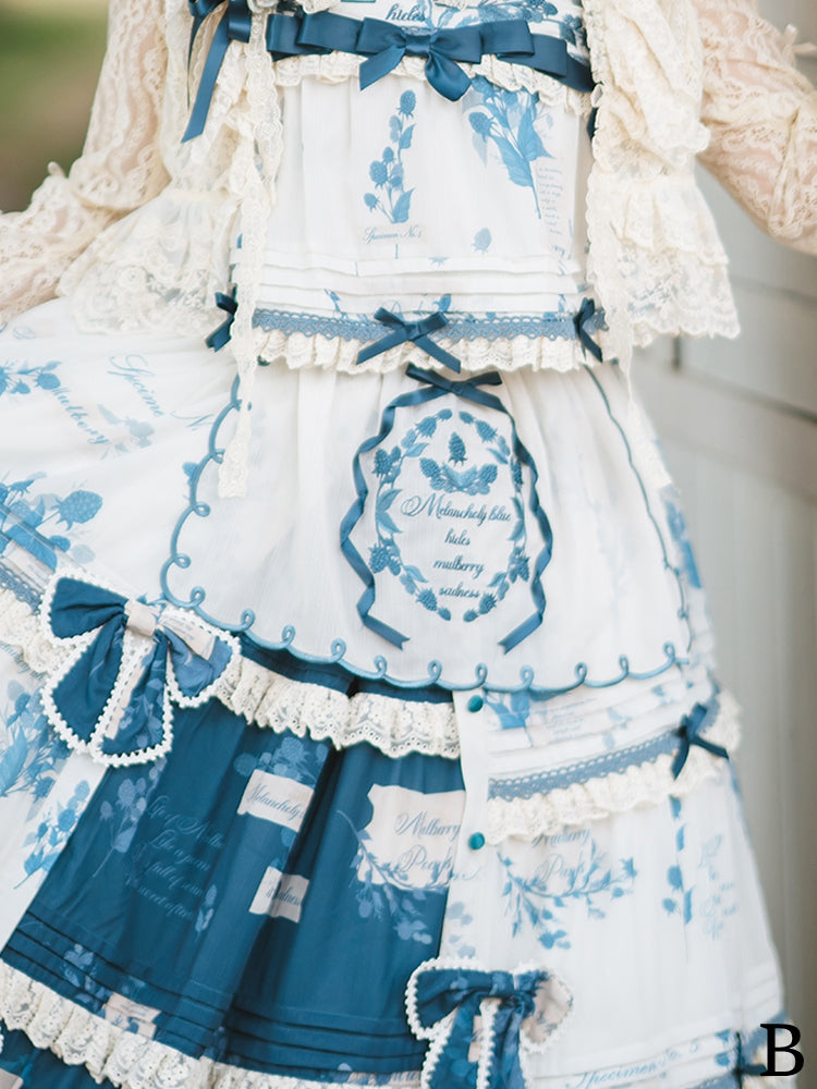Apron Blue Mulberry Embroidery