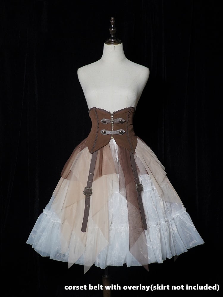 Belt with Belts Two Buckle Coffee Corset