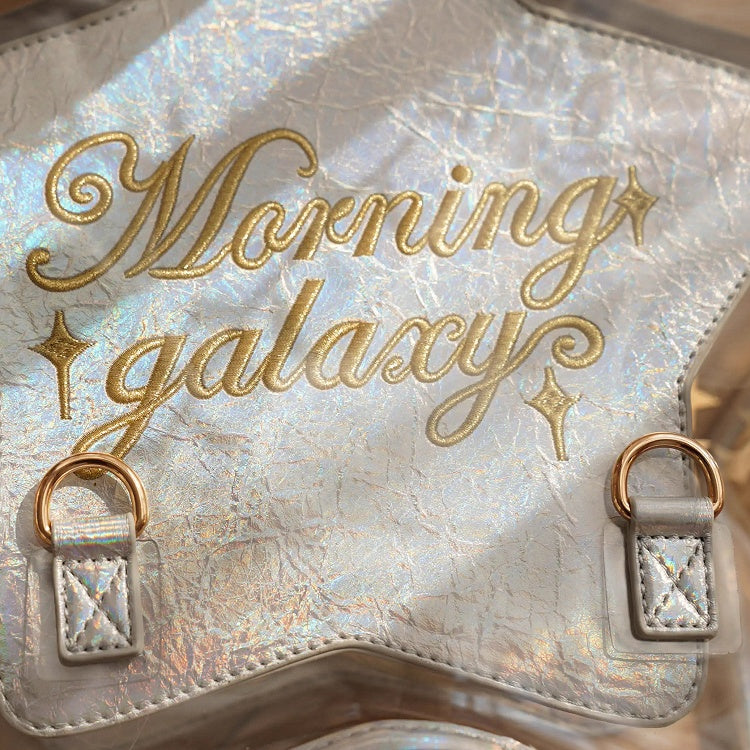 Holographic with Set PU Badge Detachable Charm Color Star-shaped Ita Bag