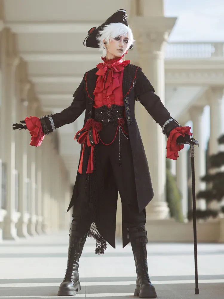 Belt Ouji Separate Lolita Black Pants Corset with Fashion