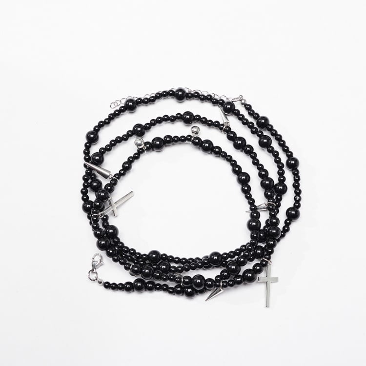 Goth Cross Mehrschichtige Halskette