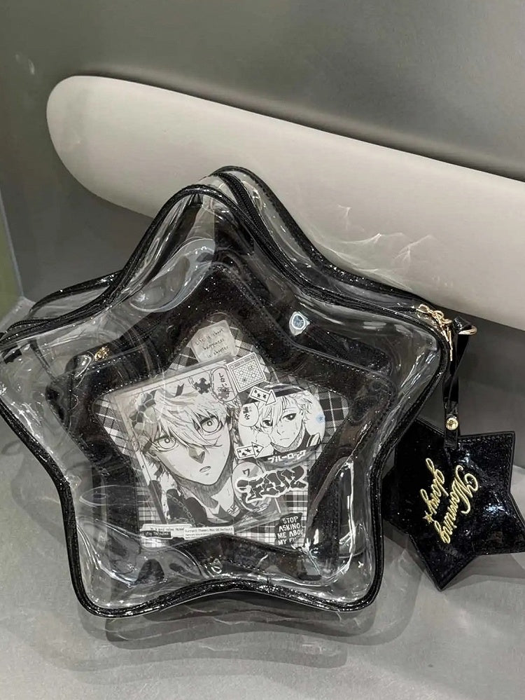 Badge Black Star-shaped Ita Bag PU Detachable Set with Charm