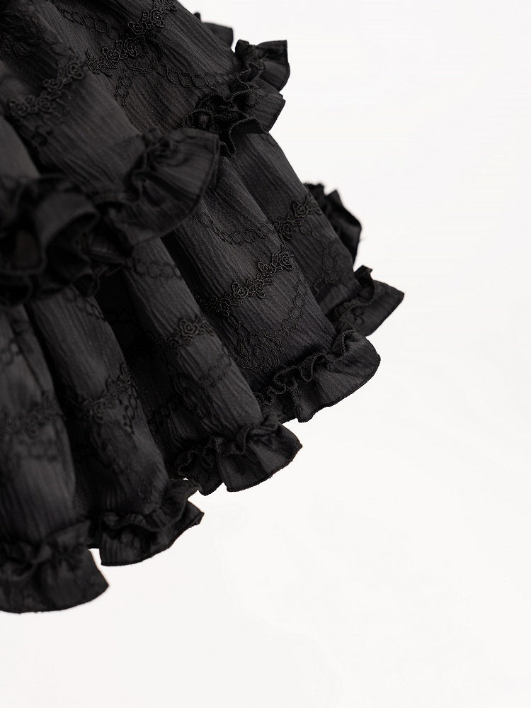 Corset Black Big OP Dress Lolita with Skirt Ruffle Princess Waist