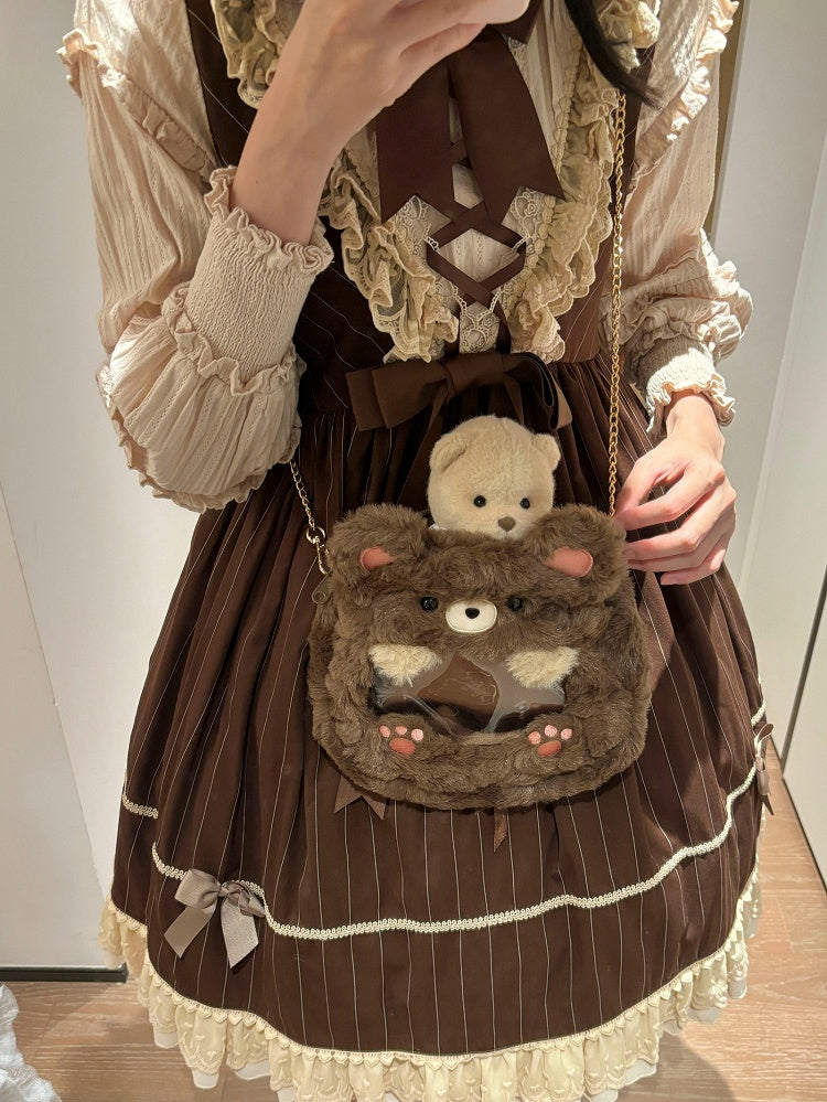 Bear Bag Cute Crossbody Brown Ita Plush