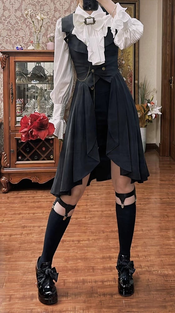Schwarze Lolita-Weste von Ouji Fashion