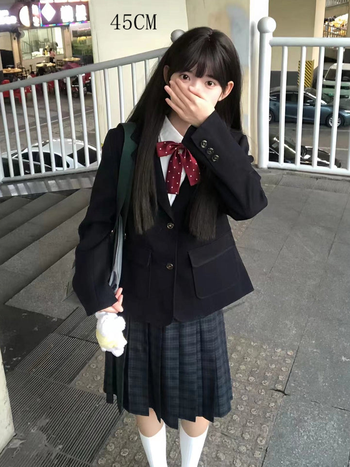 Länge 42CM/45CM/55CM/65CM Plaid Uniform Plissee Rock JK Grün Muster
