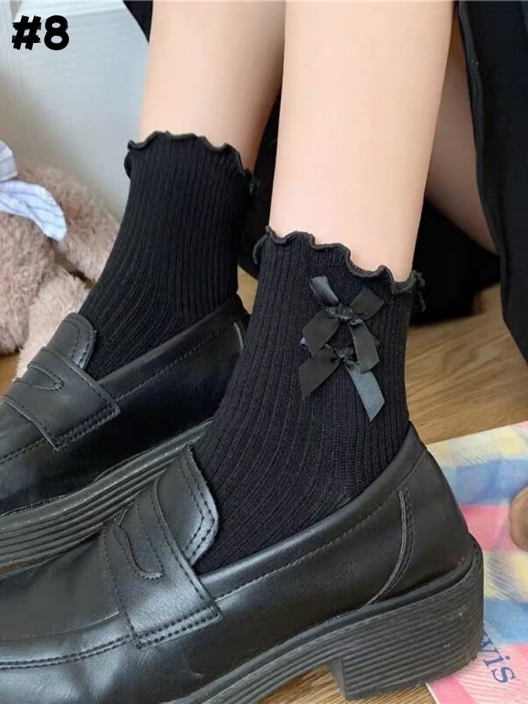 8 Options Lolita Ruffled Cuff Ankle Socks