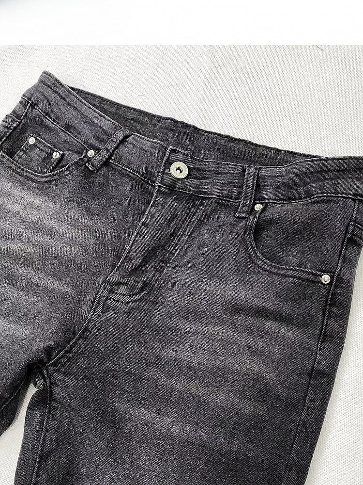 Flare Black Wings Print Y2K Jeans And Silhouette Cross