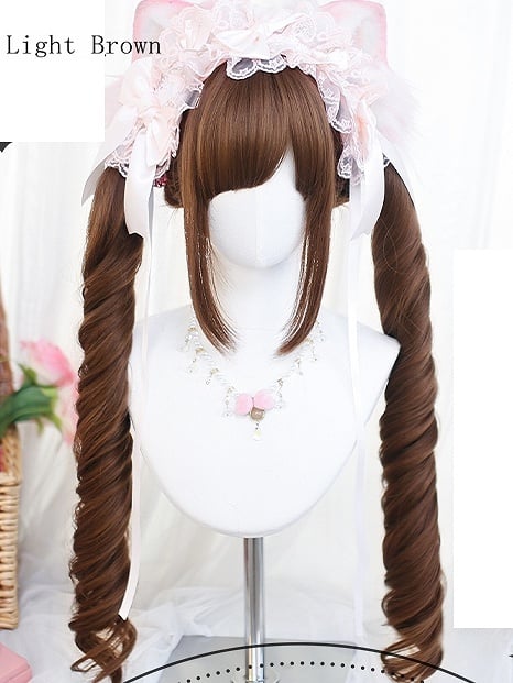 Wavy Pink/Black/Dark With Wigs Brown/Light Brown/Grey/Blonde Long