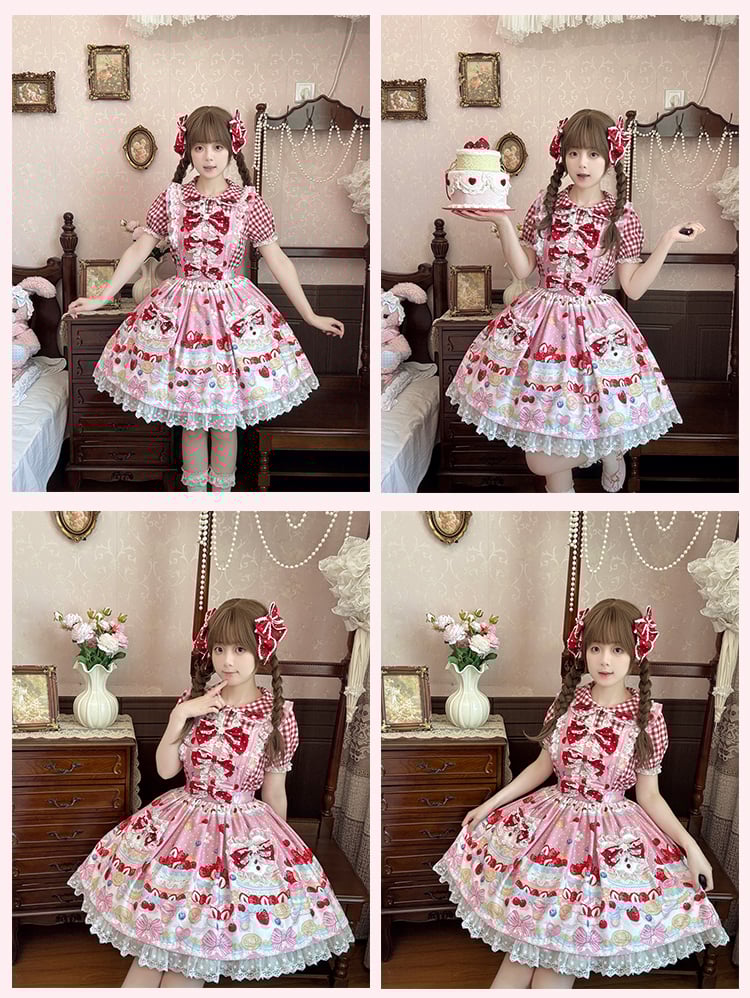 Sweet Lolita Wine Red Polka-dot Bow Hairclips Pattern