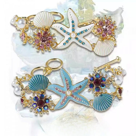 Starfish Decorated Options Rhinestone Bittersweet Shell 4 And Bracelet/Necklace Y2K
