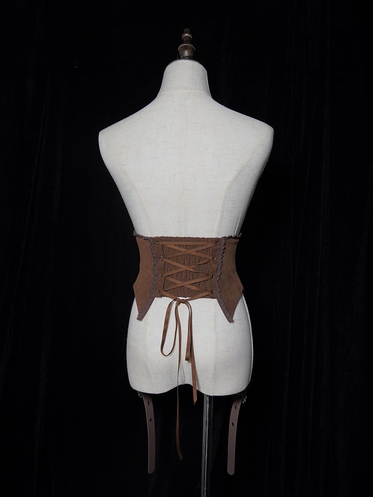 Belt with Belts Two Buckle Coffee Corset