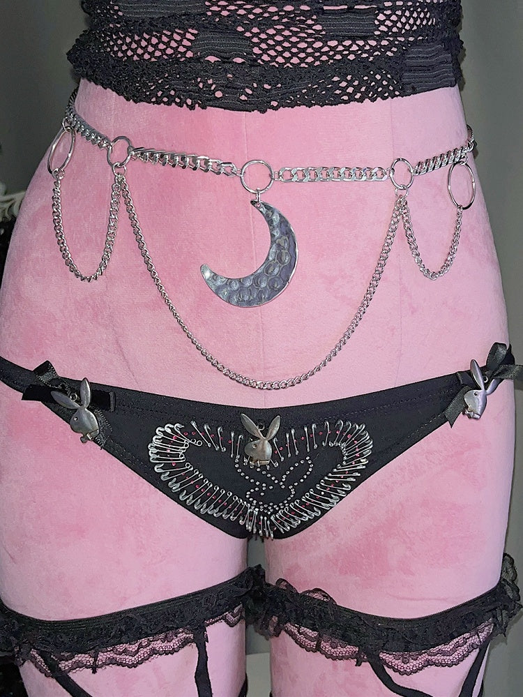 Kette Mond Taille Silber Y2K Charm