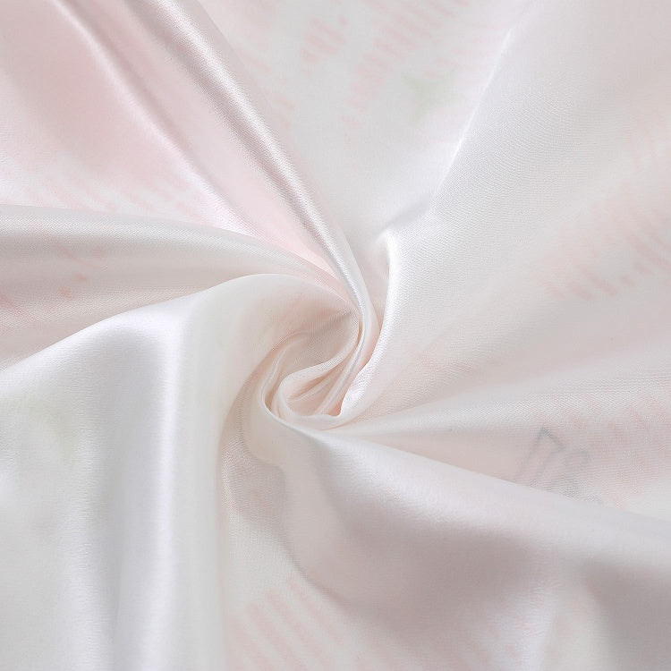 Blue/Pink Oversized Satin Short Sleeve T-Shirt with Clover