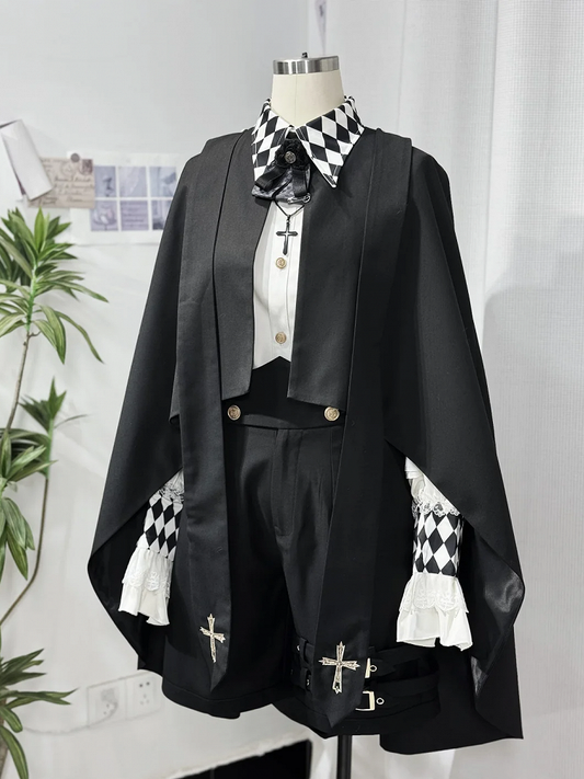 Cape High-low Lolita Hem Black Ouji Prince